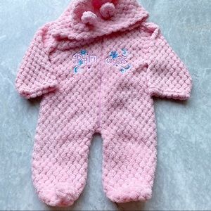 Princess Baby Girl One Piece Bodysuit Fleece